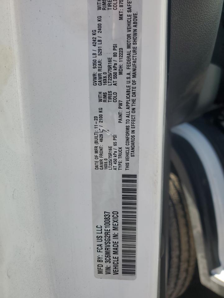 2024 RAM PROMASTER 3500 3500 SUPER HIGH VIN:3C6MRVSG2RE100837