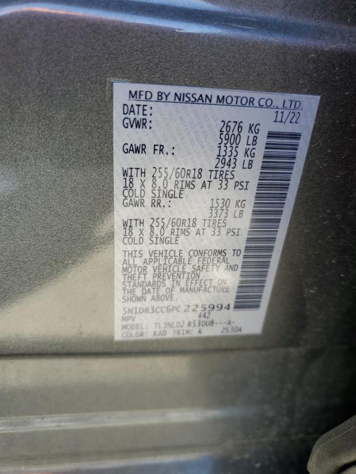 2023 NISSAN PATHFINDER SL VIN:5N1DR3CC6PC225994