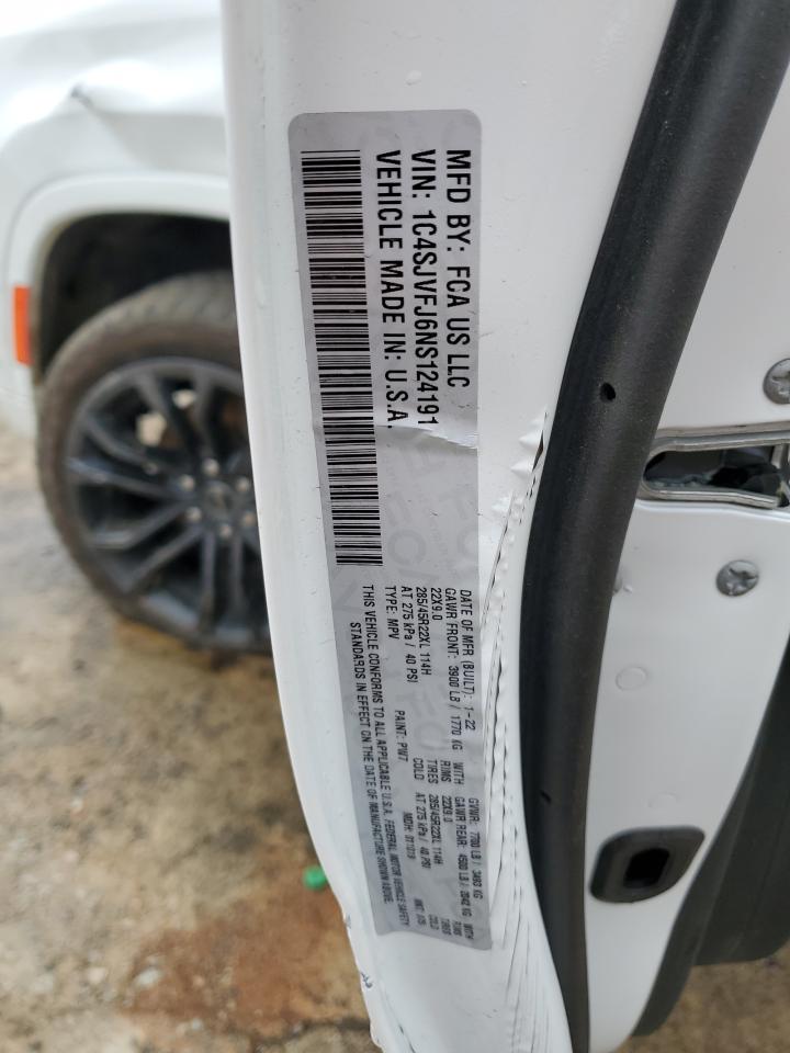 2022 JEEP GRAND WAGONEER SERIES II VIN:1C4SJVFJ6NS124191