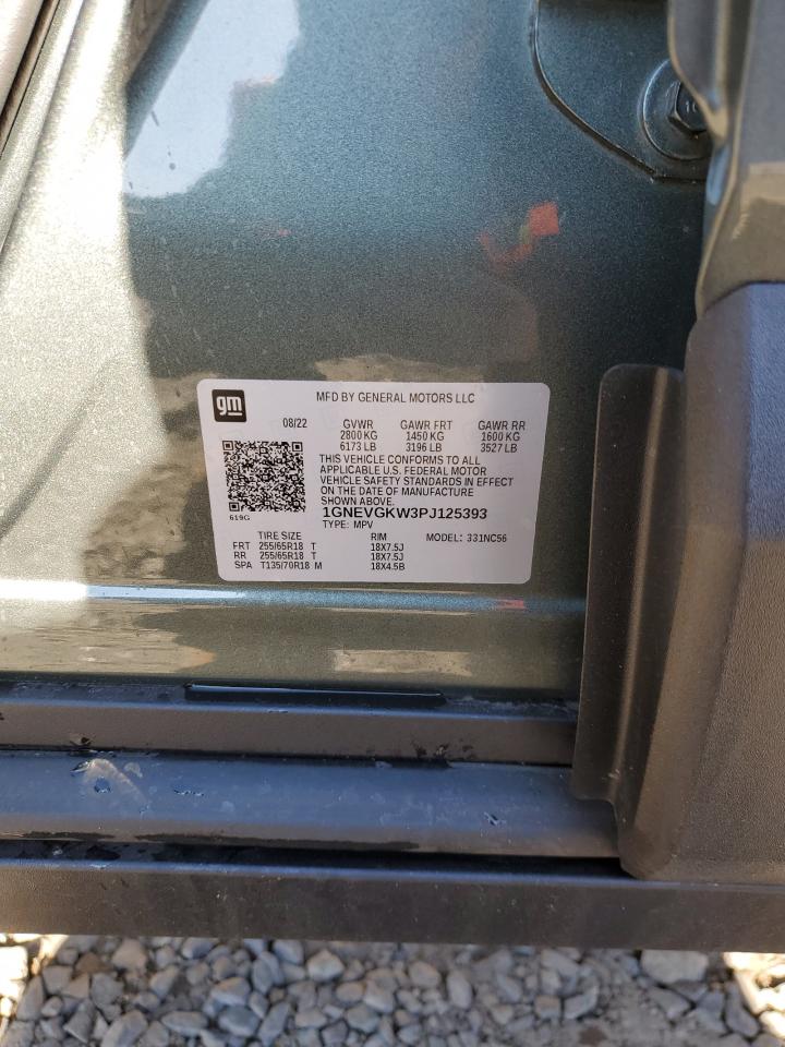 2023 CHEVROLET TRAVERSE LT VIN:1GNEVGKW3PJ125393