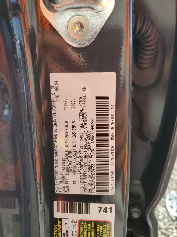 2024 TOYOTA TACOMA DOUBLE CAB VIN:3TMLB5JN6RM034355