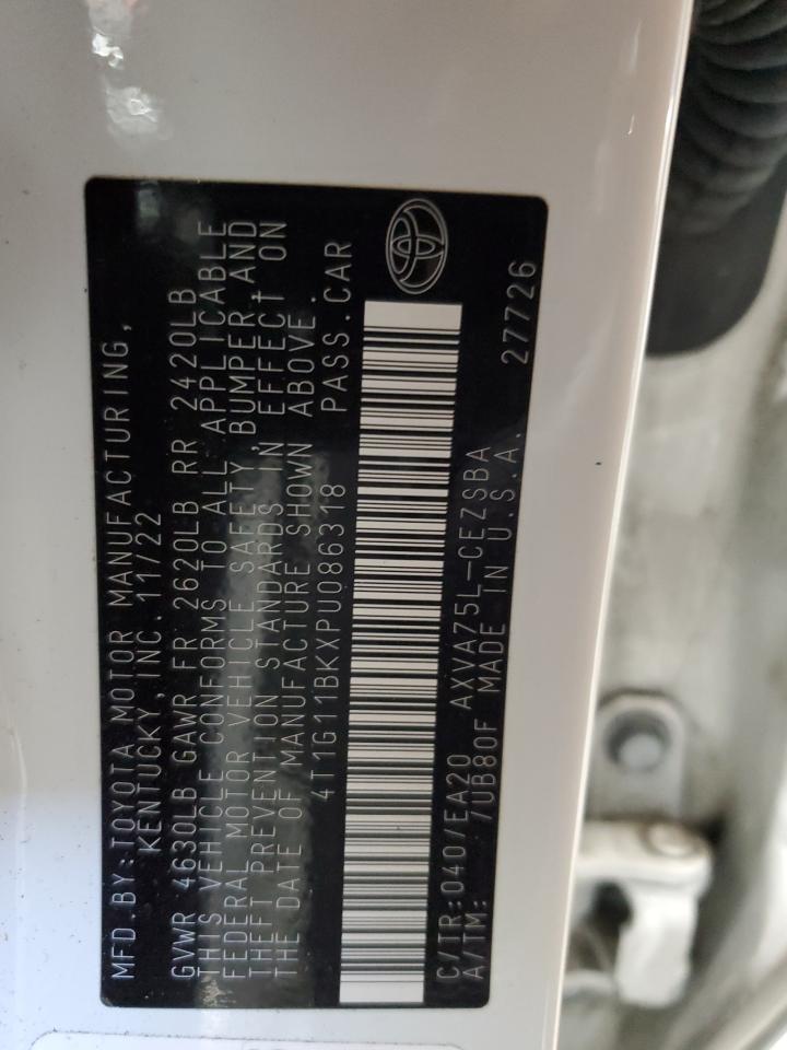 2023 TOYOTA CAMRY SE NIGHT SHADE VIN:4T1G11BKXPU086318