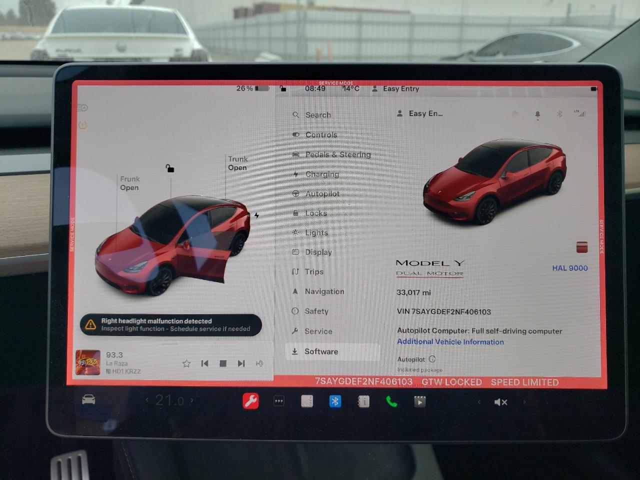 2022 TESLA MODEL Y  VIN:7SAYGDEF2NF406103