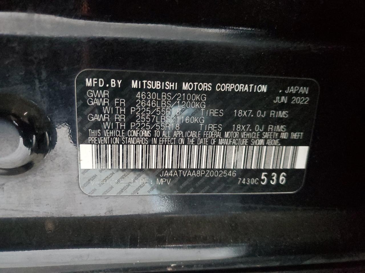 2023 MITSUBISHI ECLIPSE CROSS LE VIN:JA4ATVAA8PZ002546