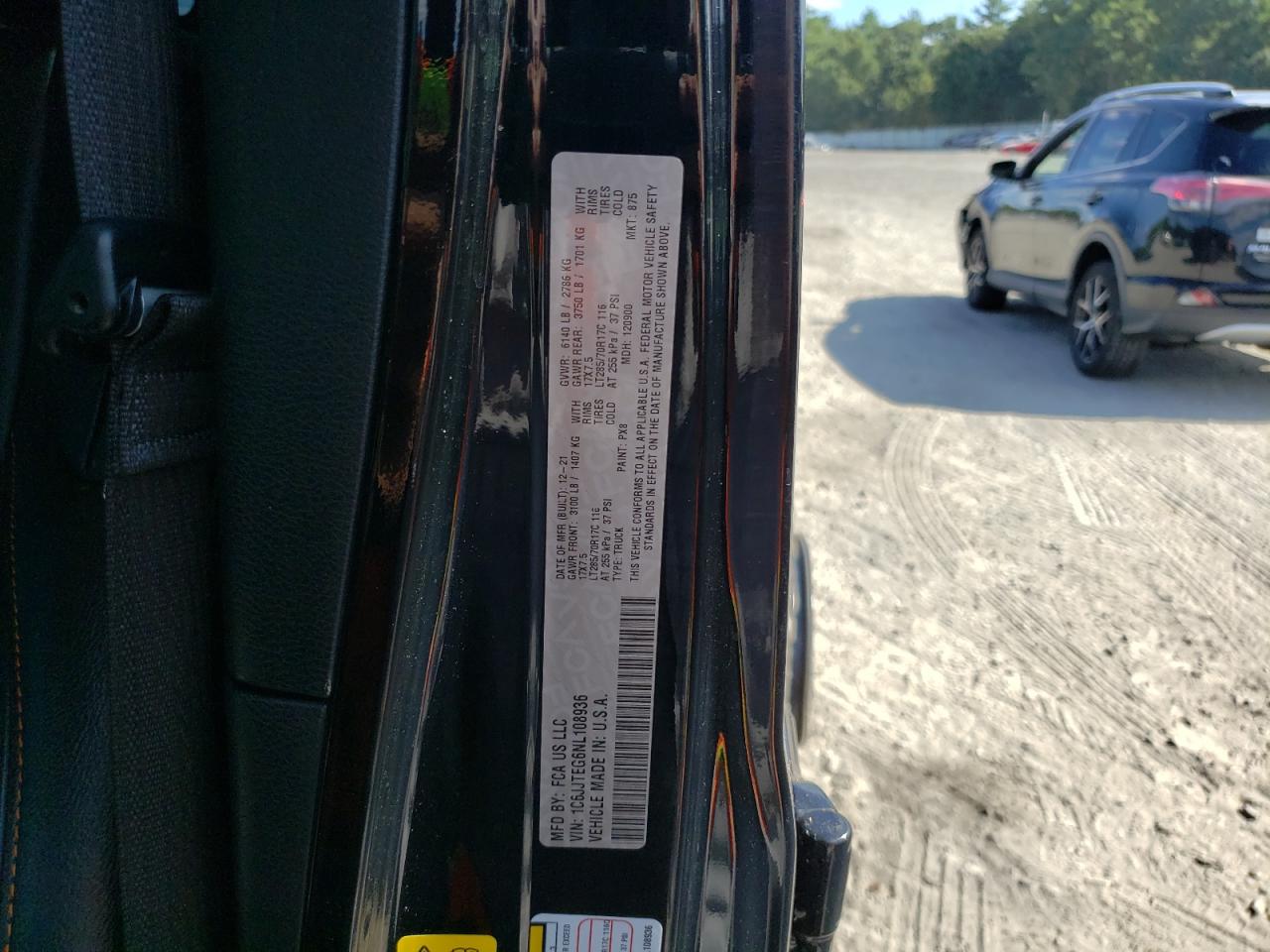 2022 JEEP GLADIATOR MOJAVE VIN:1C6JJTEG6NL108936