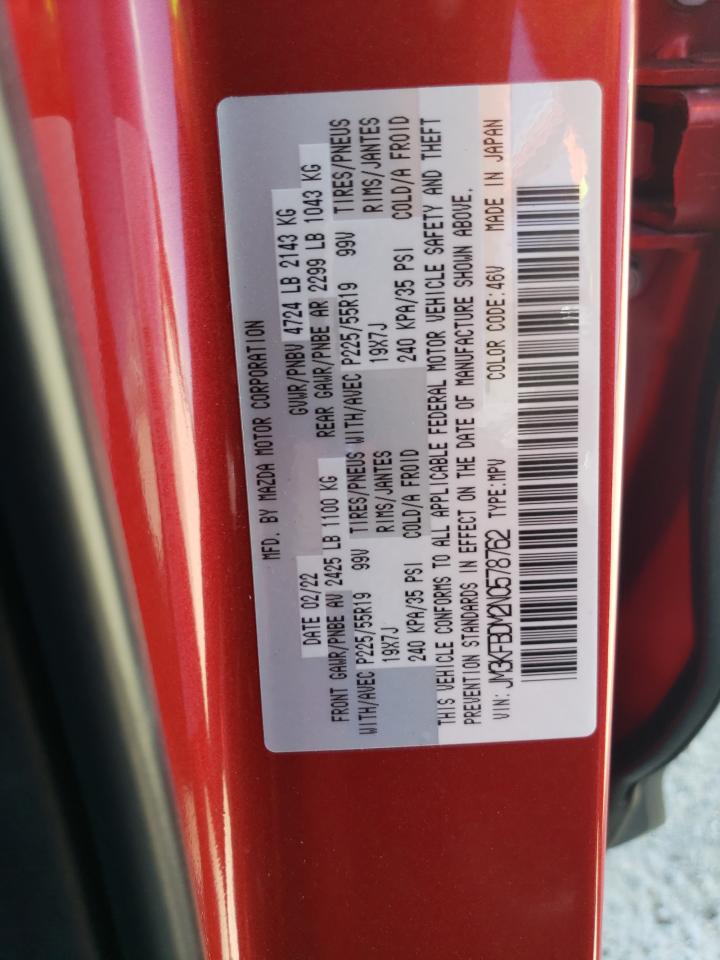 2022 MAZDA CX-5 PREMIUM VIN:JM3KFBDM2N0578762