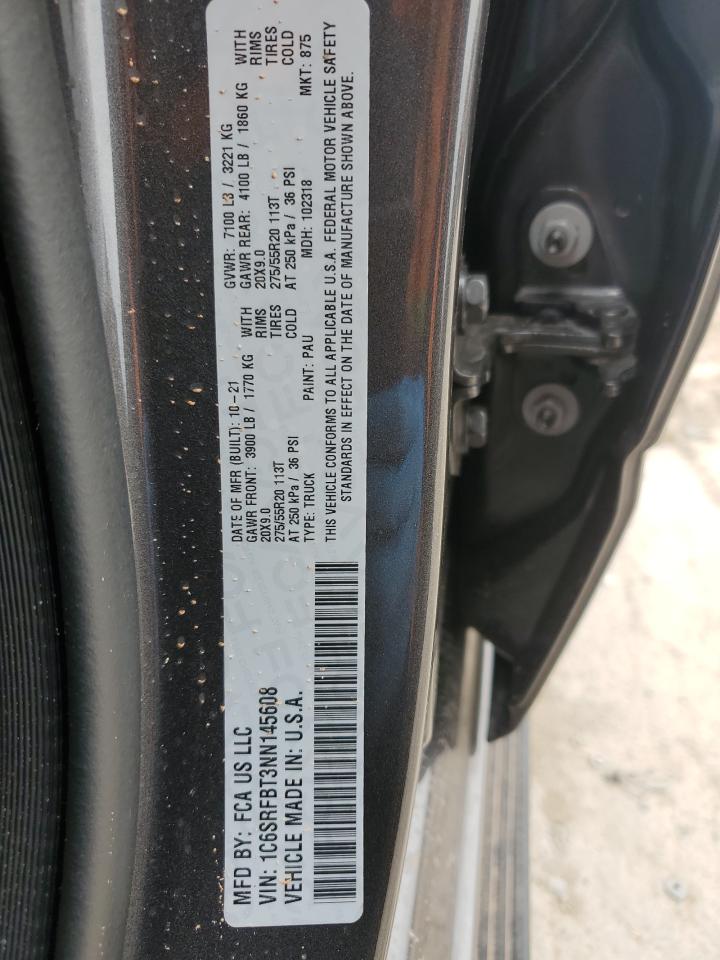 2022 RAM 1500 BIG HORN/LONE STAR VIN:1C6SRFBT3NN145608