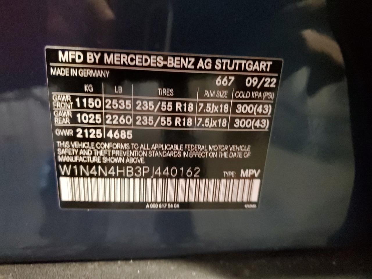 2023 MERCEDES-BENZ GLA 250 4MATIC VIN:W1N4N4HB3PJ440162