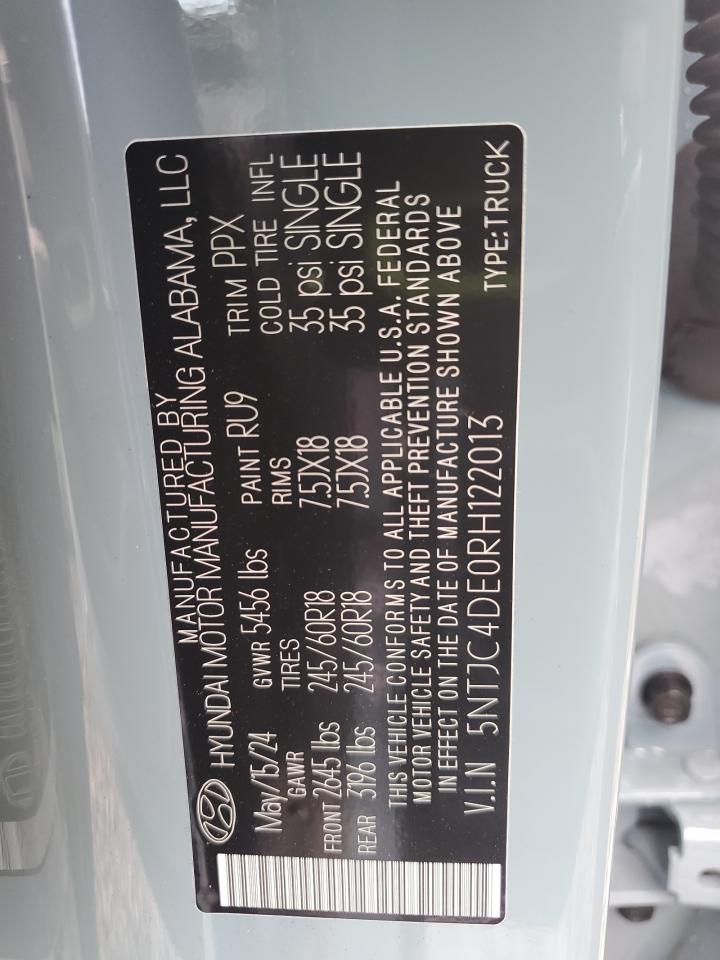 2024 HYUNDAI SANTA CRUZ SEL VIN:5NTJC4DE0RH122013