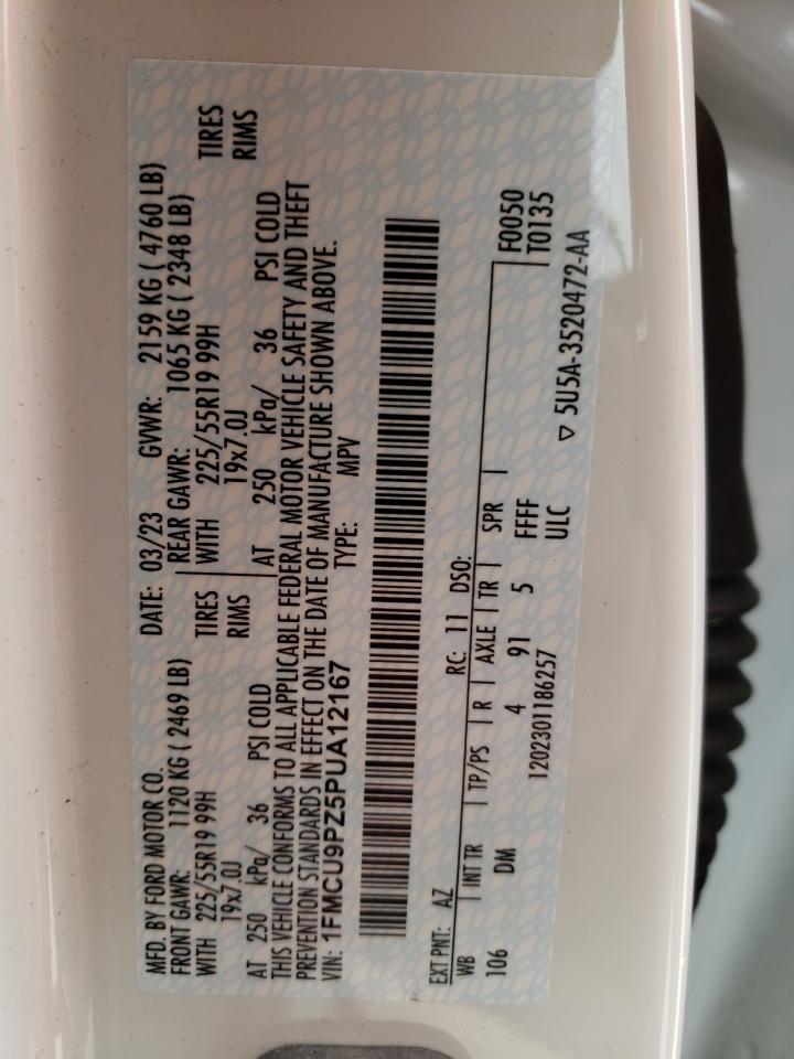 2023 FORD ESCAPE ST LINE ELITE VIN:1FMCU9PZ5PUA12167