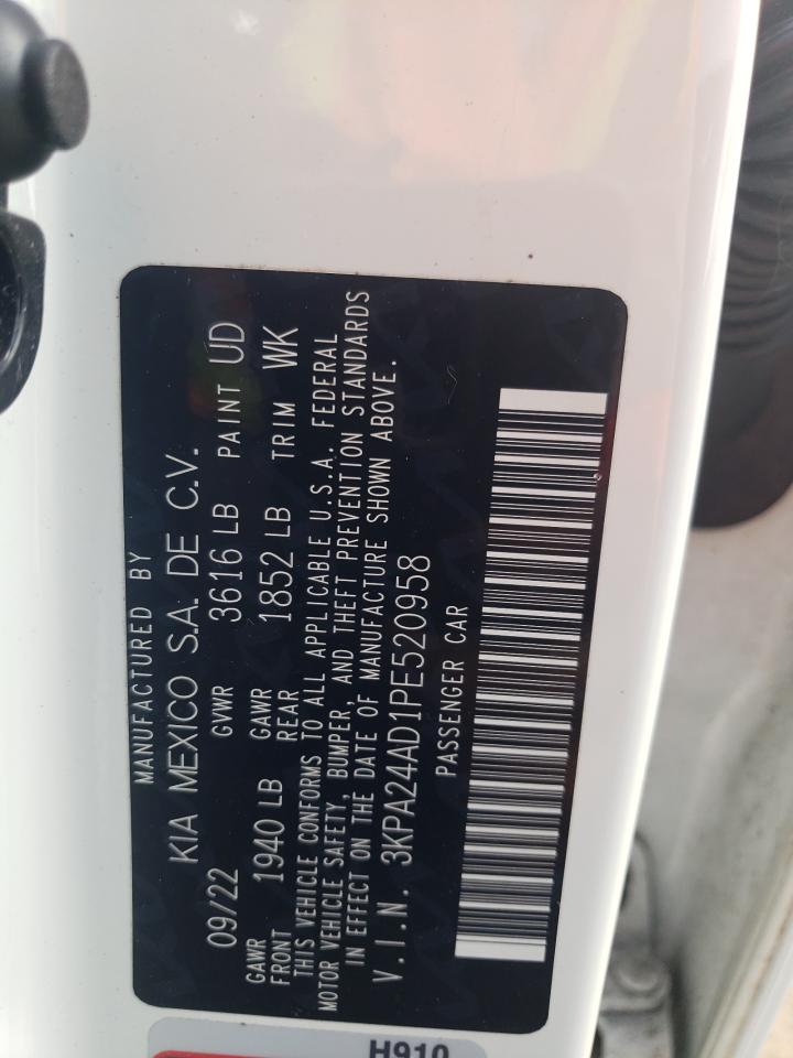 2023 KIA RIO LX VIN:3KPA24AD1PE520958
