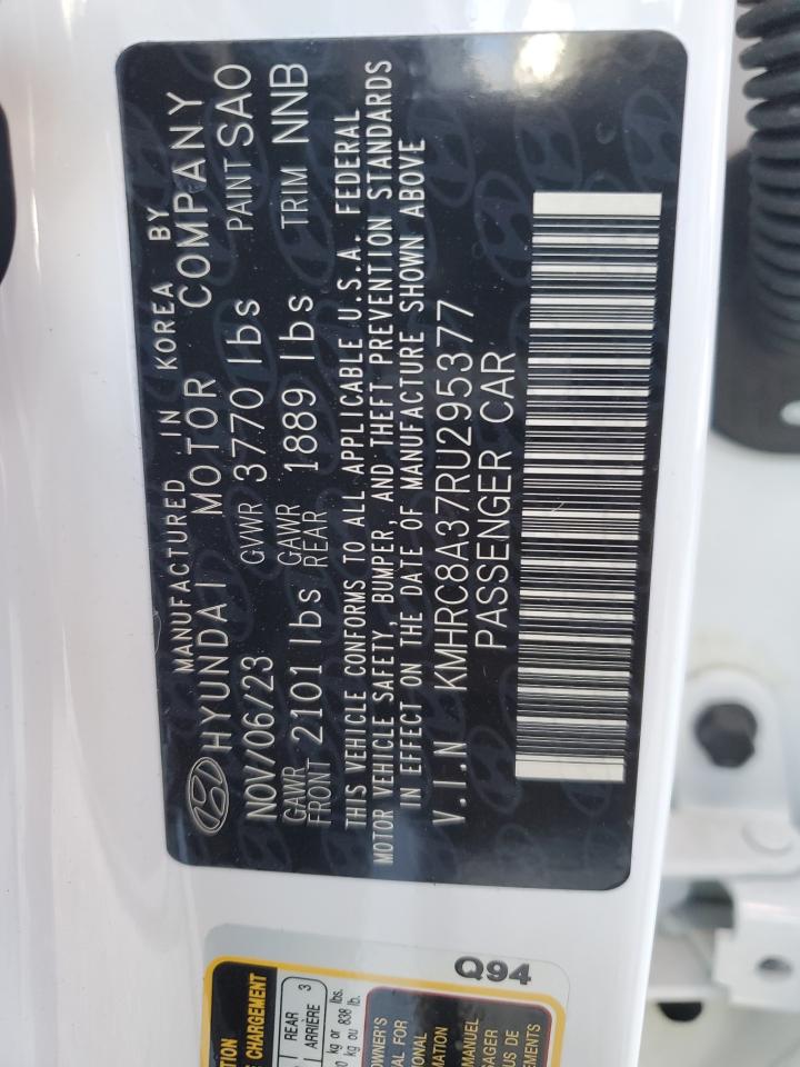 2024 HYUNDAI VENUE SEL VIN:KMHRC8A37RU295377