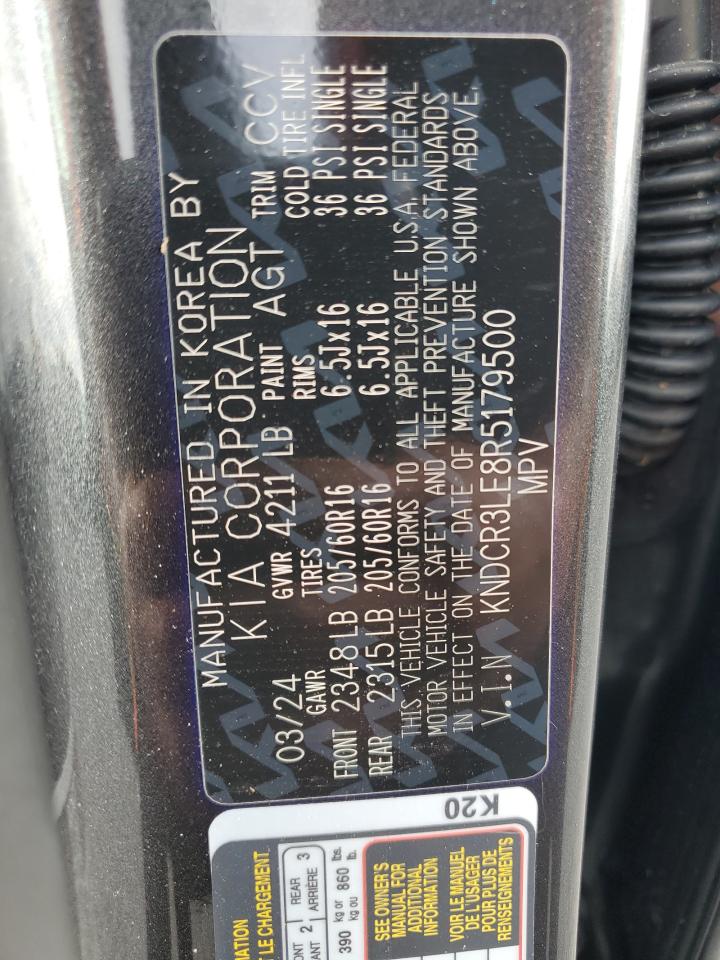 2024 KIA NIRO EX VIN:KNDCR3LE8R5179500