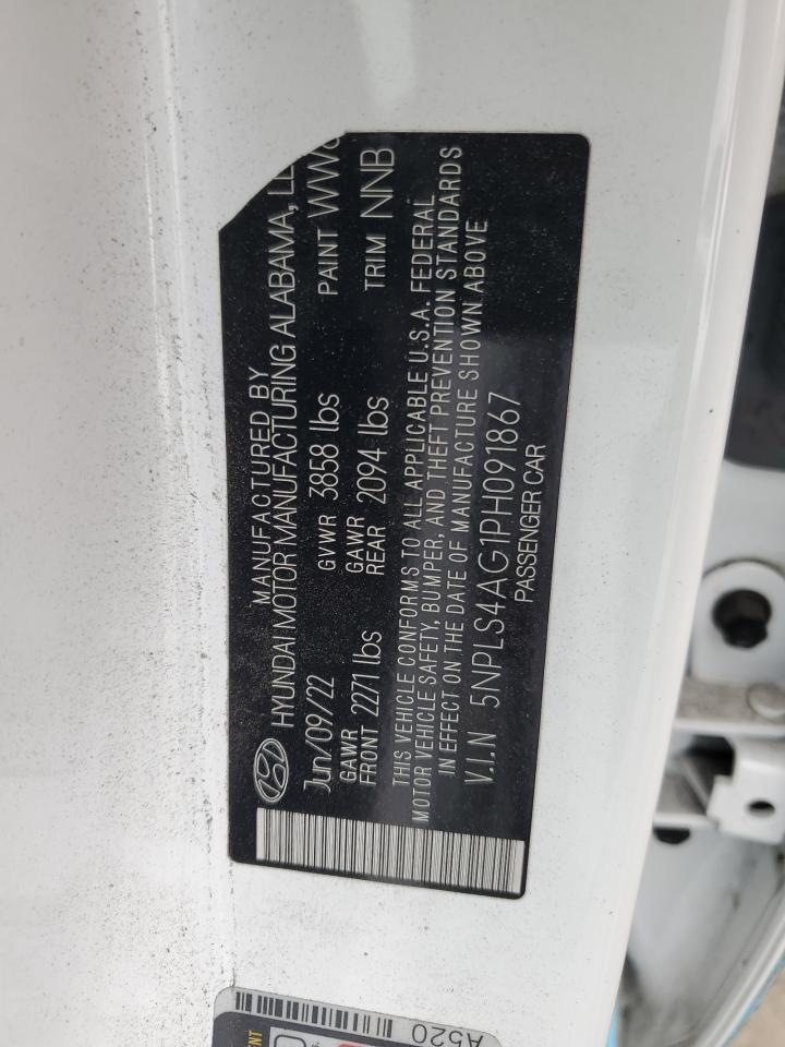 2023 HYUNDAI ELANTRA SEL VIN:5NPLS4AG1PH091867