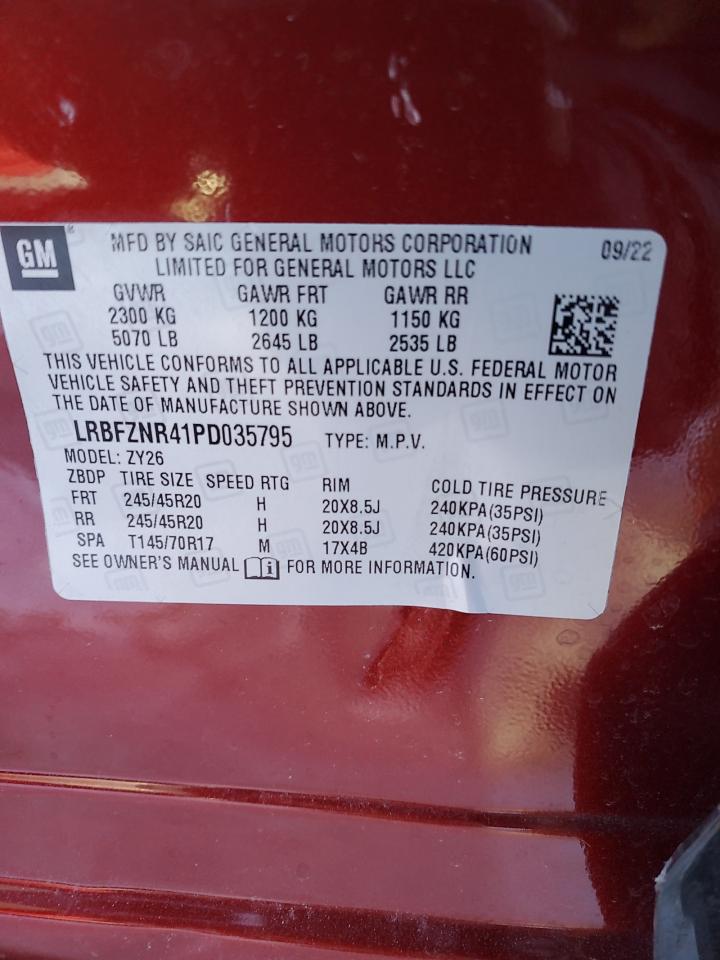 2023 BUICK ENVISION ESSENCE VIN:LRBFZNR41PD035795