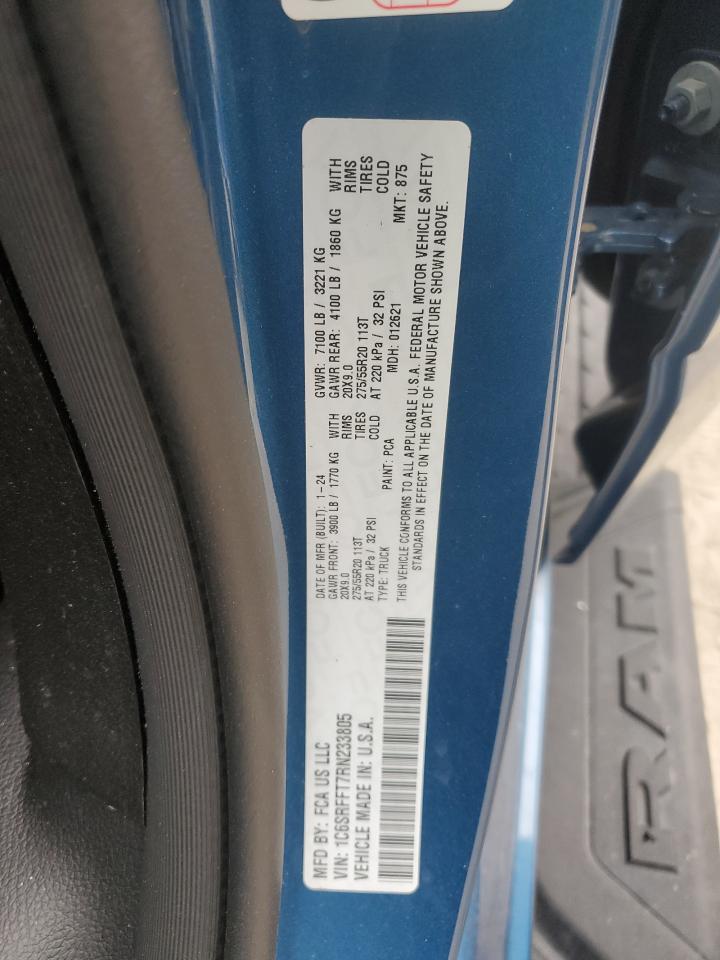 2024 RAM 1500 BIG HORN/LONE STAR VIN:1C6SRFFT7RN233805