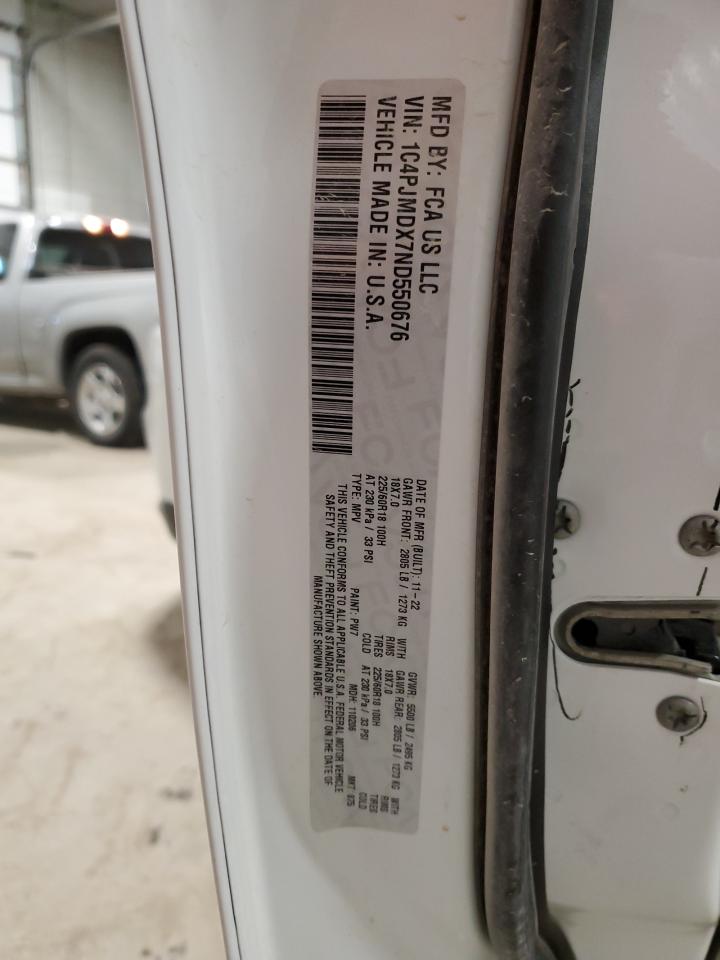 2022 JEEP CHEROKEE LIMITED VIN:1C4PJMDX7ND550676