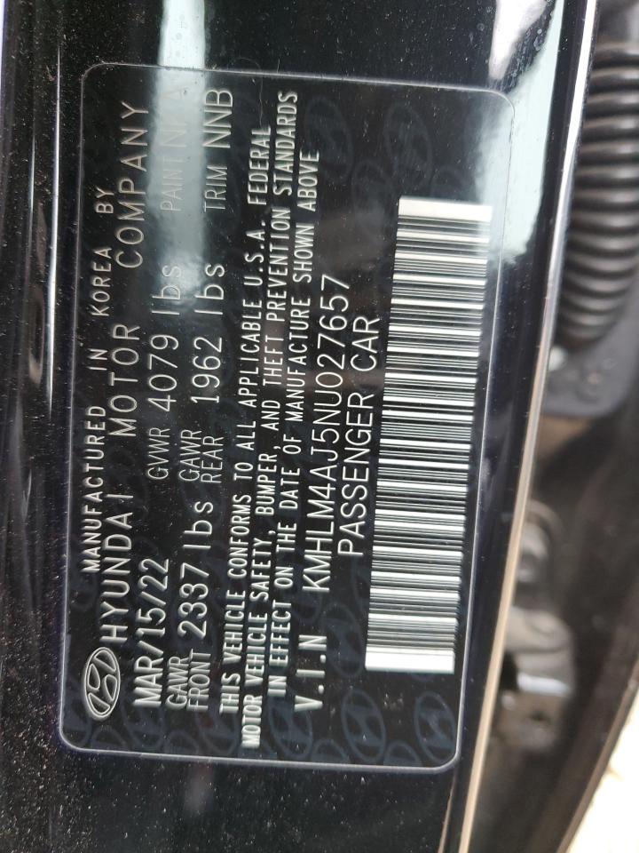 2022 HYUNDAI ELANTRA BLUE VIN:KMHLM4AJ5NU027657