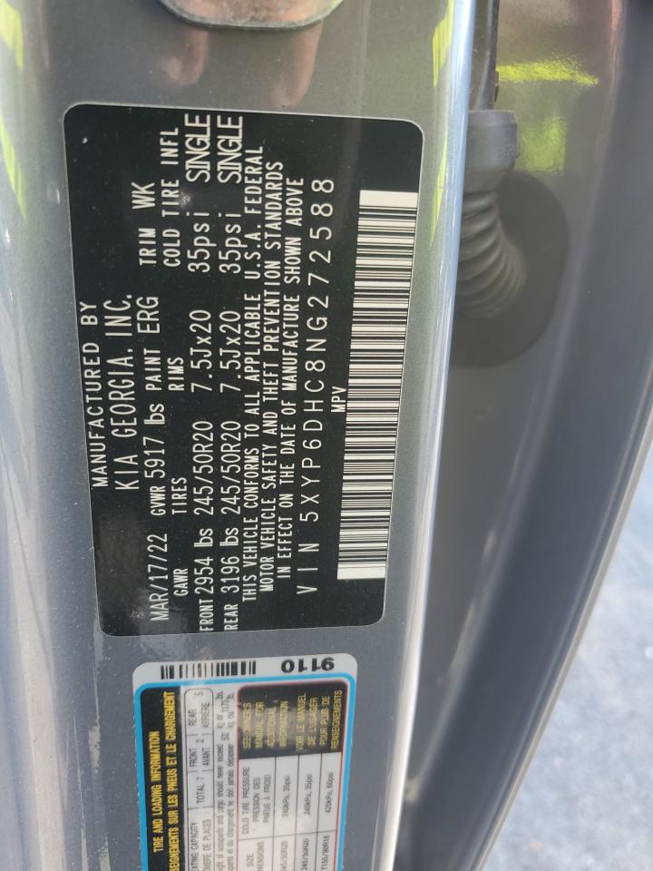 2022 KIA TELLURIDE S VIN:5XYP6DHC8NG272588