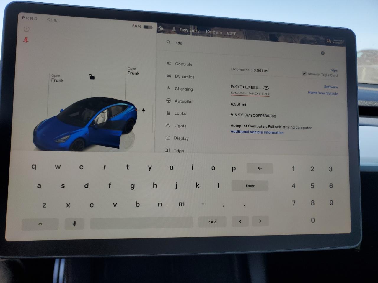 2023 TESLA MODEL 3  VIN:5YJ3E1EC0PF680369