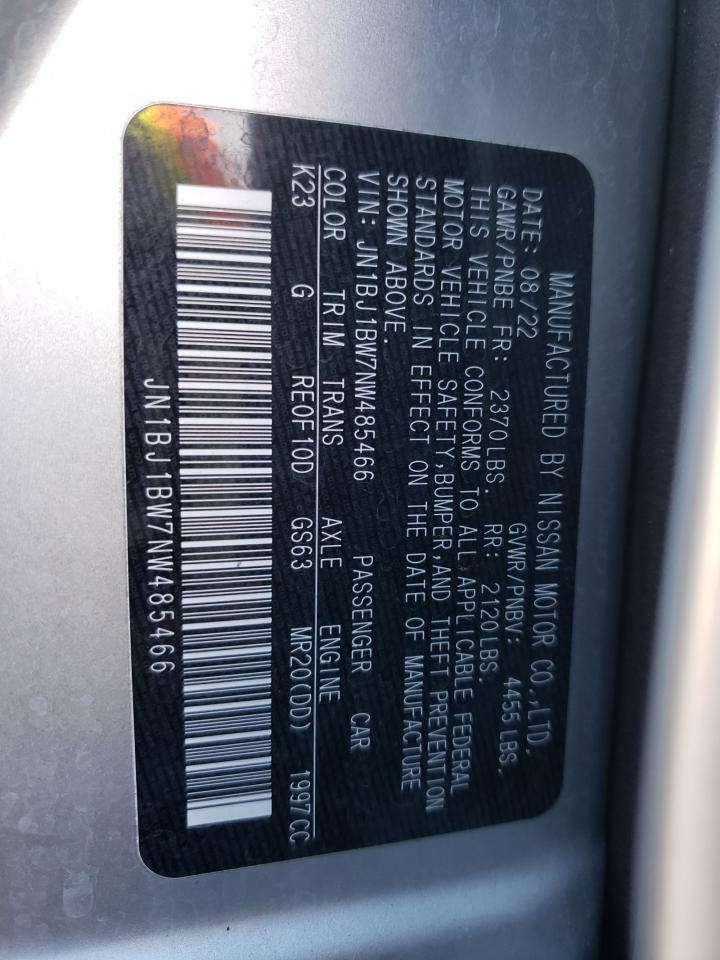 2022 NISSAN ROGUE SPORT SV VIN:JN1BJ1BW7NW485466