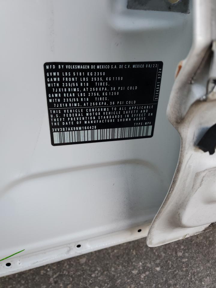 2022 VOLKSWAGEN TIGUAN SE VIN:3VV3B7AX9NM164428