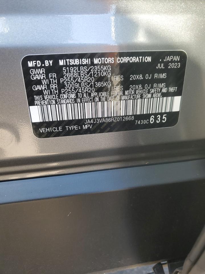 2024 MITSUBISHI OUTLANDER SE VIN:JA4J3VA86RZ012668