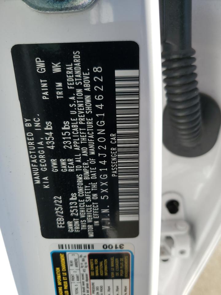 2022 KIA K5 LXS VIN:5XXG14J20NG146228