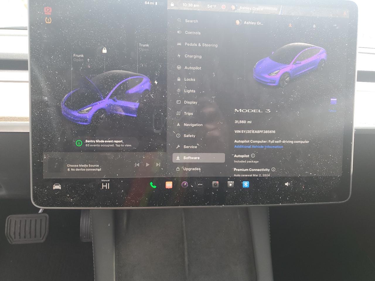 2023 TESLA MODEL 3  VIN:5YJ3E1EA8PF385616