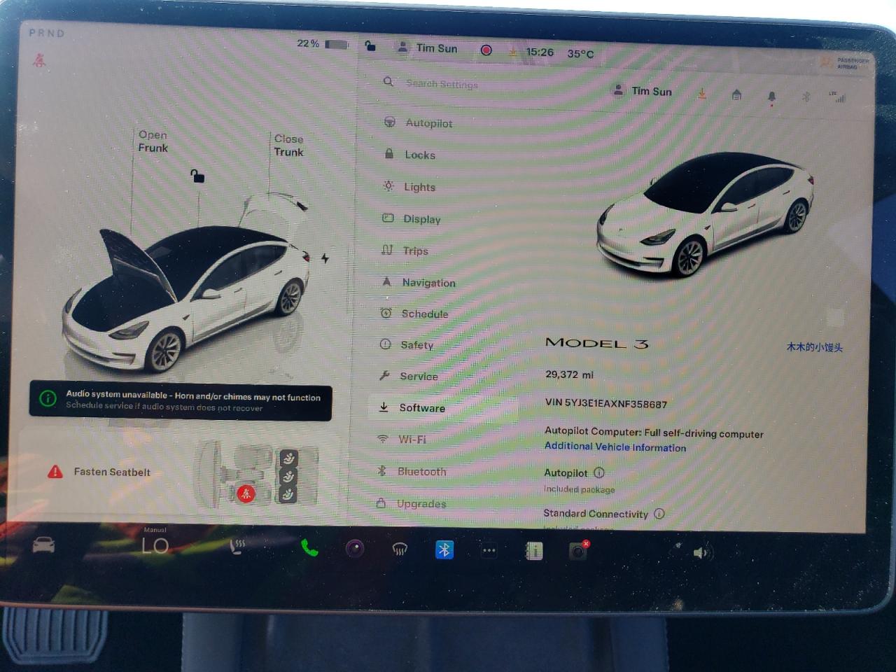 2022 TESLA MODEL 3  VIN:5YJ3E1EAXNF358687