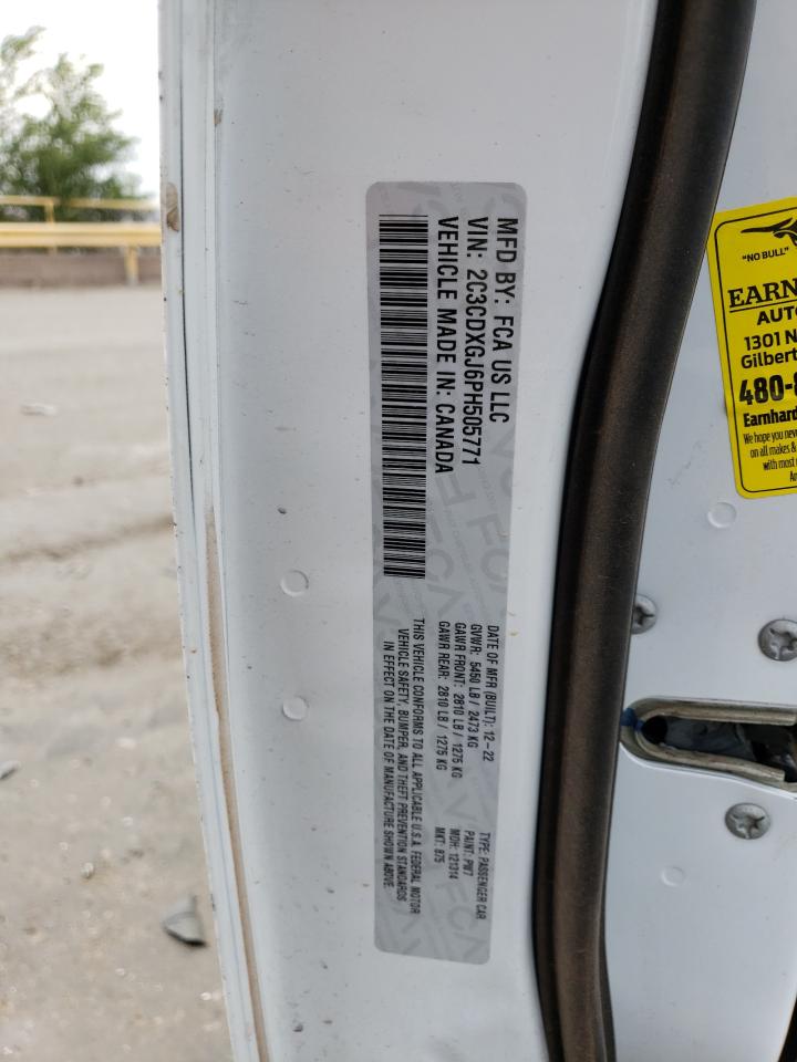 2023 DODGE CHARGER SCAT PACK VIN:2C3CDXGJ6PH505771