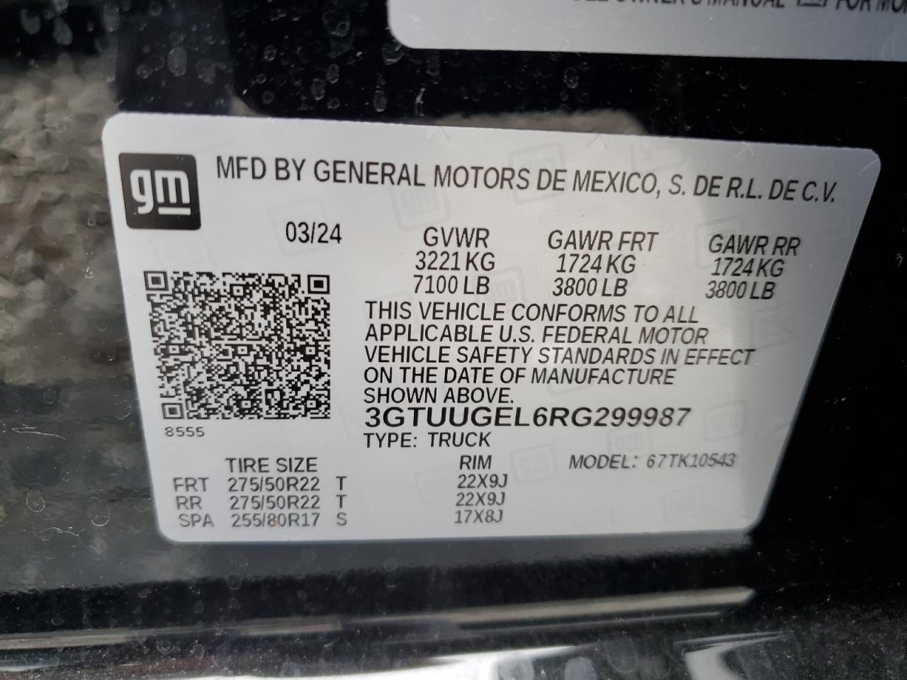 2024 GMC SIERRA K1500 DENALI VIN:3GTUUGEL6RG299987