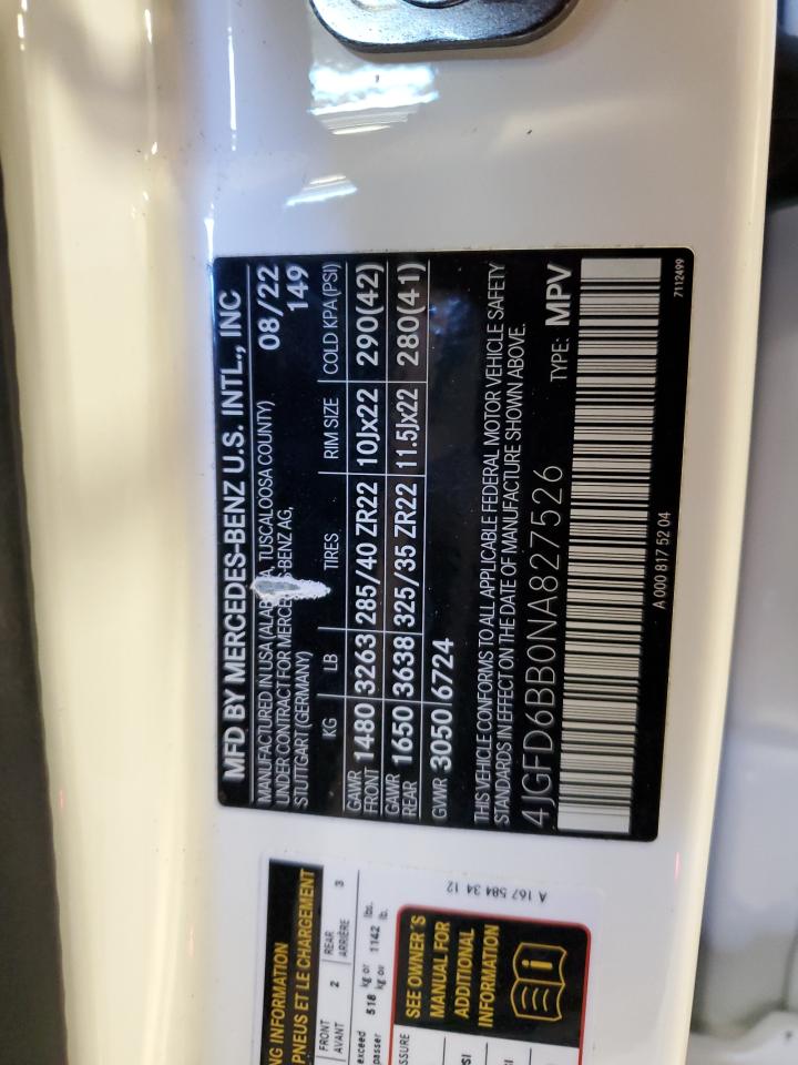 2022 MERCEDES-BENZ GLE COUPE AMG 53 4MATIC VIN:4JGFD6BB0NA827526