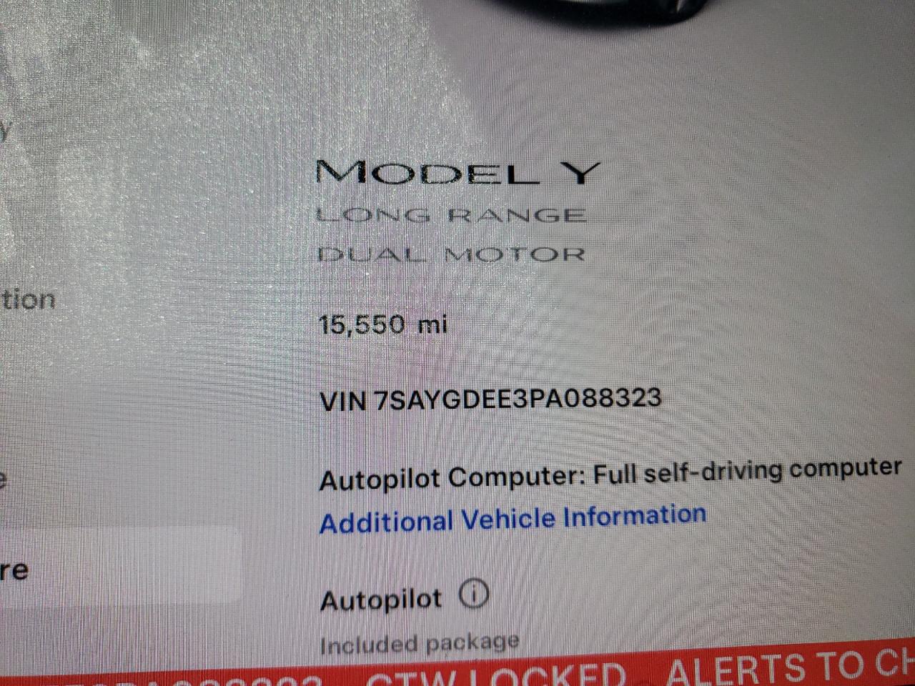 2023 TESLA MODEL Y  VIN:7SAYGDEE3PA088323