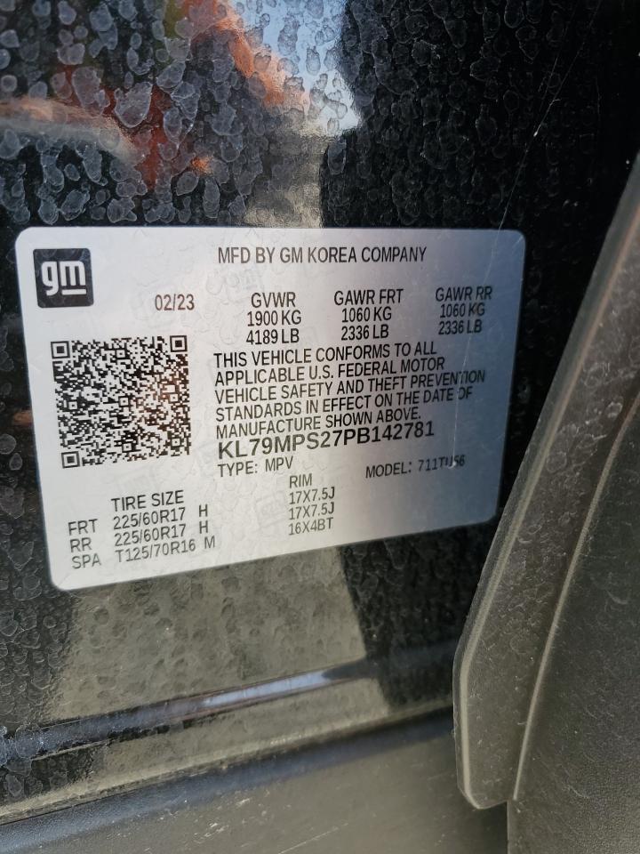 2023 CHEVROLET TRAILBLAZER LT VIN:KL79MPS27PB142781