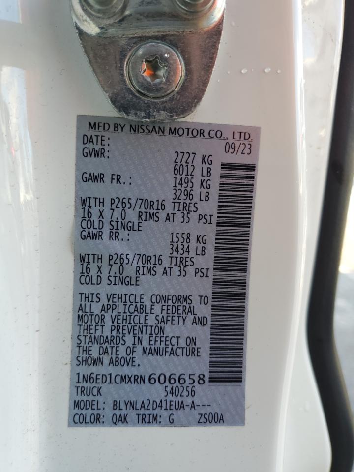 2024 NISSAN FRONTIER S VIN:1N6ED1CMXRN606658