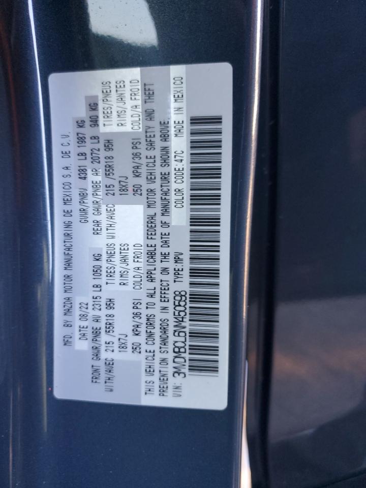 2022 MAZDA CX-30 PREFERRED VIN:3MVDMBCL6NM450598