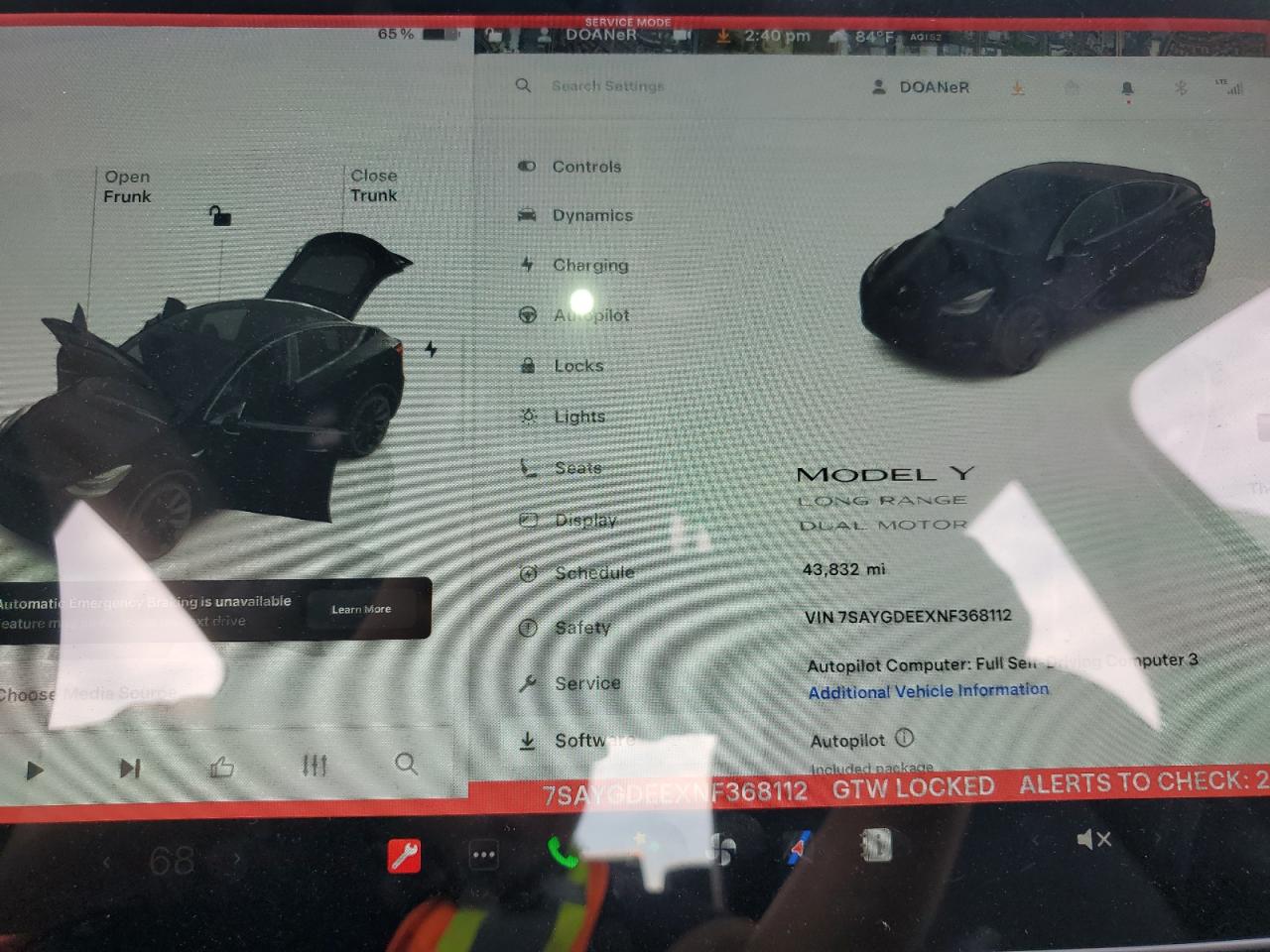 2022 TESLA MODEL Y  VIN:7SAYGDEEXNF368112