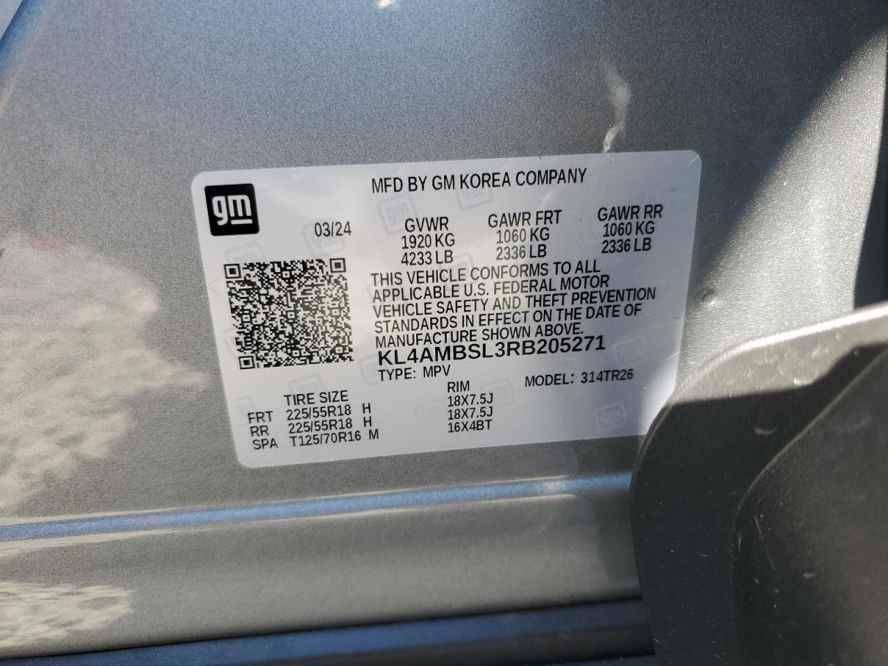 2024 BUICK ENCORE GX PREFERRED VIN:KL4AMBSL3RB205271