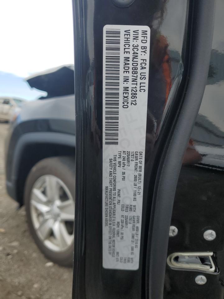 2022 JEEP COMPASS LATITUDE VIN:3C4NJDBB7NT128612