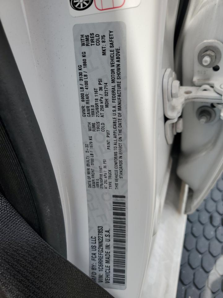 2022 RAM 1500 BIG HORN/LONE STAR VIN:1C6RREFG2NN227853