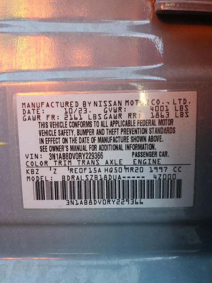 2024 NISSAN SENTRA SR VIN:3N1AB8DV0RY229366