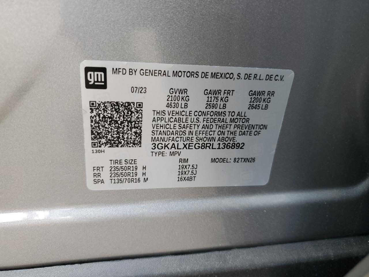 2024 GMC TERRAIN DENALI VIN:3GKALXEG8RL136892