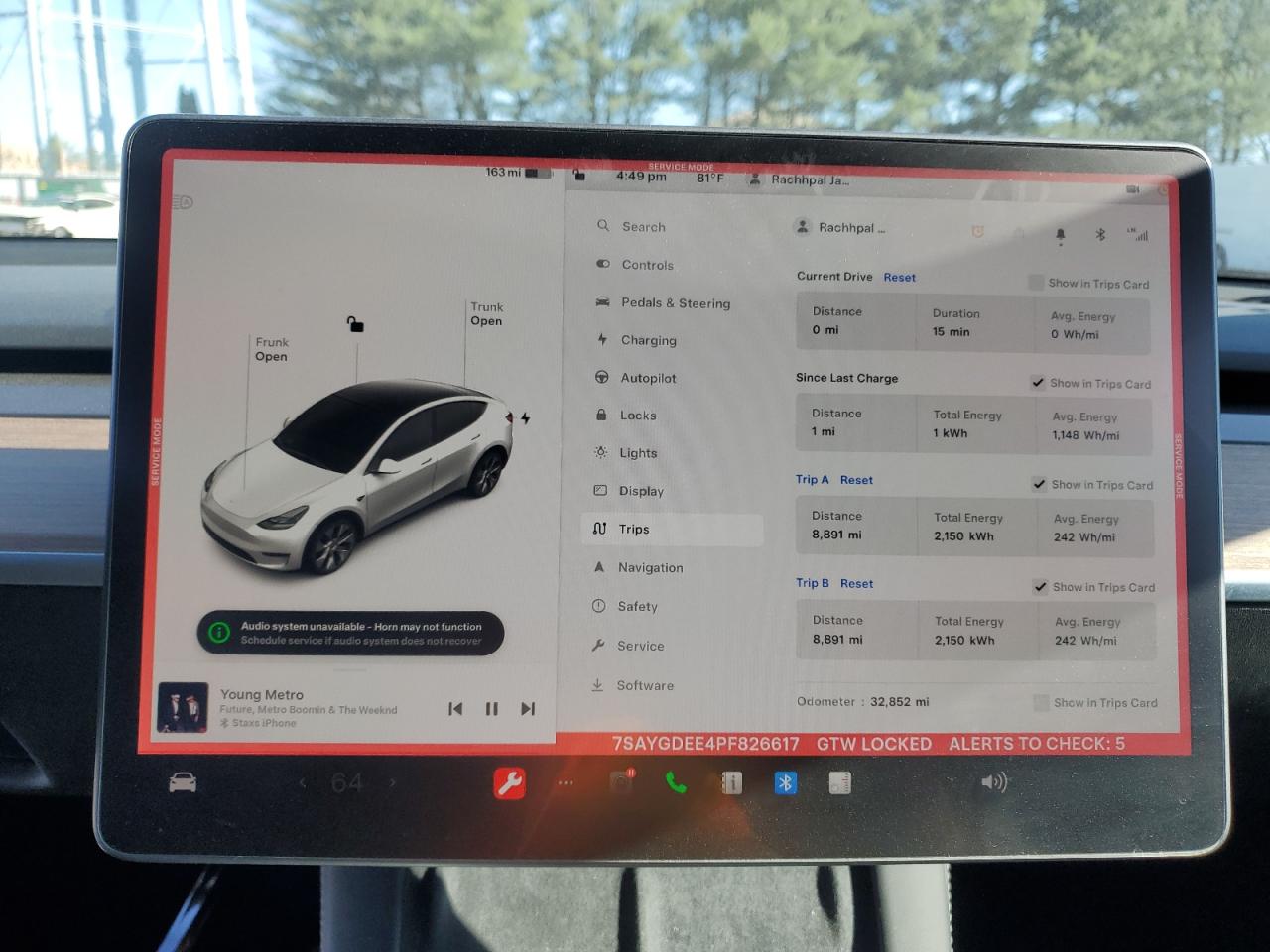 2023 TESLA MODEL Y  VIN:7SAYGDEE4PF826617