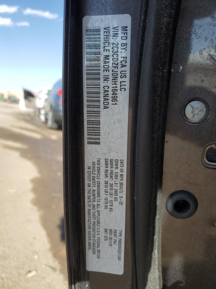 2022 DODGE CHALLENGER R/T SCAT PACK VIN:2C3CDZFJ0NH164961