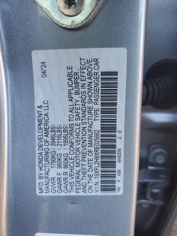 2024 HONDA CIVIC SPORT VIN:19XFL2H8XRE025662