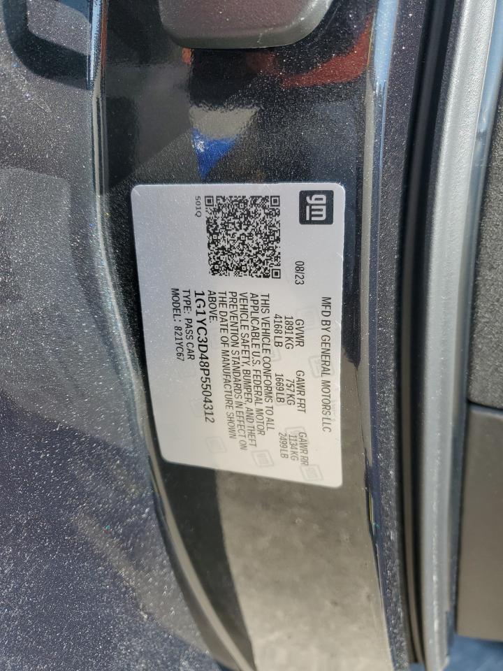 2023 CHEVROLET CORVETTE STINGRAY 3LT VIN:1G1YC3D48P5504312