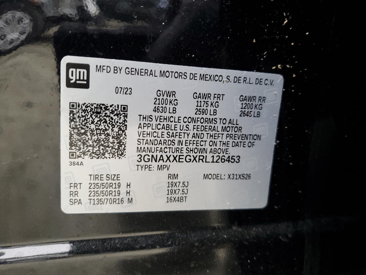 2024 CHEVROLET EQUINOX PREMIERE VIN:3GNAXXEGXRL126453