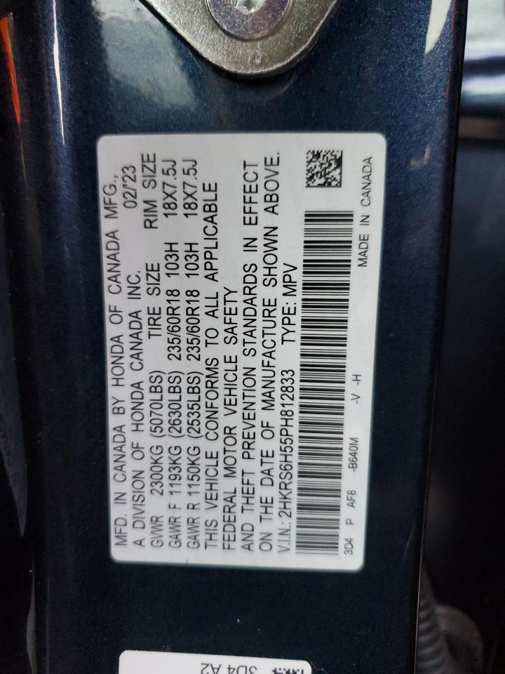 2023 HONDA CR-V SPORT VIN:2HKRS6H55PH812833
