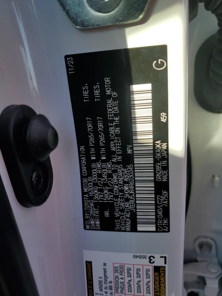 2024 TOYOTA 4RUNNER SR5 PREMIUM VIN:JTERU5JR4R6230345